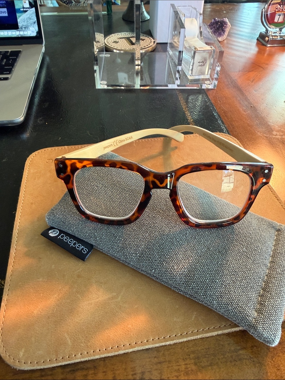 Peepers Women's Coffee Shop Tortoiseshell Square-Edge Reading Glasses +2.50